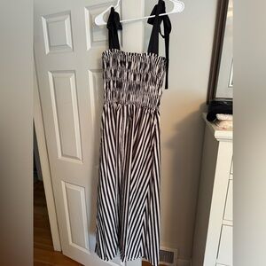 Black and White Striped Maxi Dress